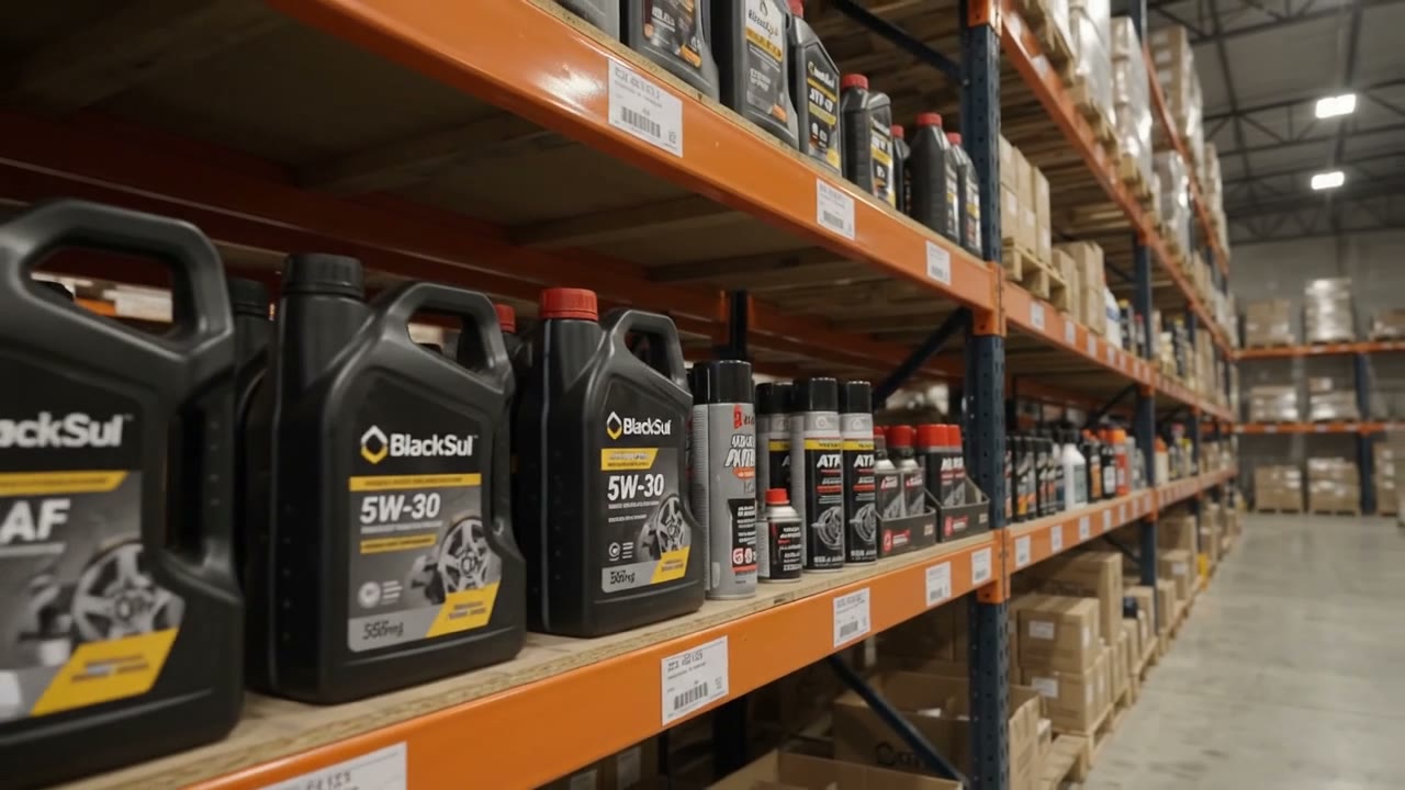 Prateleira com produtos no estoque da MS Brasil